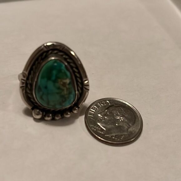 Vintage Navajo Turquoise Ring - Size 6.5 - Picture 7 of 7